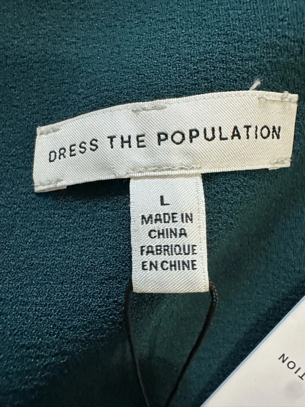 Dress the Population Tiffany One-Shoulder Pine Green Midi Dress - Size L NWT